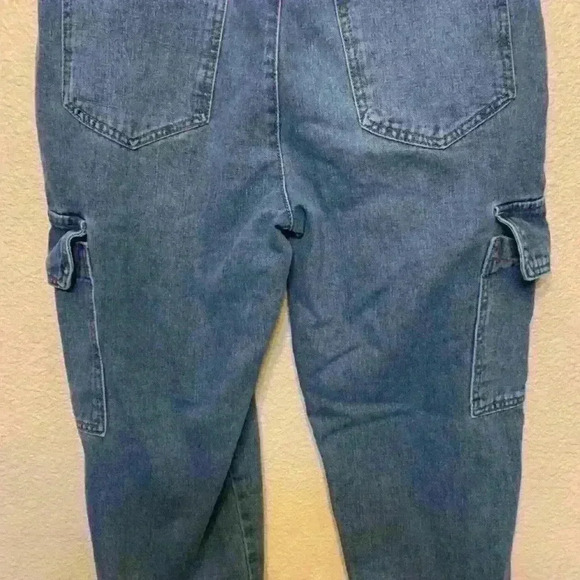 Sws Denin high rise jogger sz XL cargo medium wash high waisted streetwear comfy - Picture 7 of 10